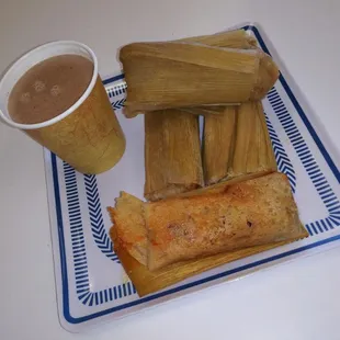 Tamales and champurrado