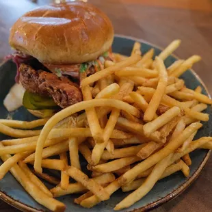 Nashville hot chicken with fries