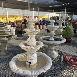 Fountains and statues available