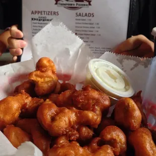 Deep fried mushrooms