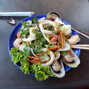 Yum Ruam Mit. Seafood salad