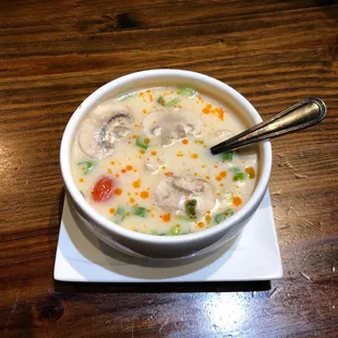 This is the Tom Kha Kai Soup. Thoom&apos;s is the best I&apos;ve had (and that covers a lot of ground :-)