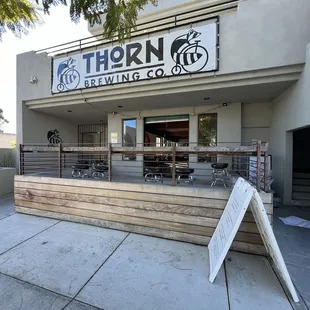 the front of the building