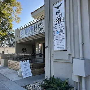 the front of the building