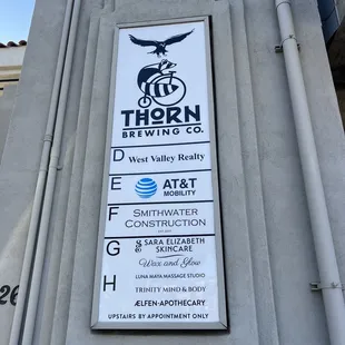 a sign on the side of a building