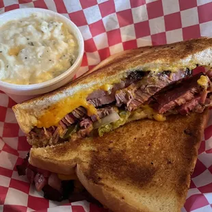 Grilled brisket and cheese. Fabulous.