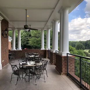 Terrace dining. Actually nIce in shade with fans on a 90 degree day