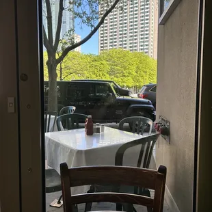 a table with a bottle of soda on it