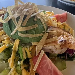 Blackened shrimp and avocado salad