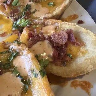 Potato skins no sour cream appetizer (8)