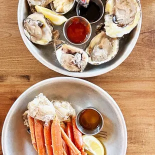 Snow crab and oysters