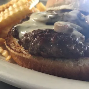 Mushroom and Swiss burger