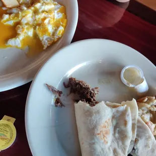 Cold eggs and barbacoa