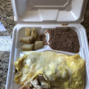 Chicken Fajita Omelet delivered. Yum!