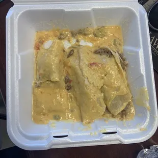 &quot;Three soft tacos with cheese&quot;