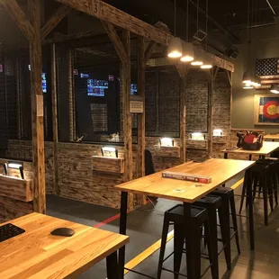 Private axe-throwing bays