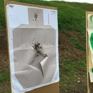 My target near the end of the day after shooting some from 10yards and some up close and personal &quot;ATM threat&quot; distance.