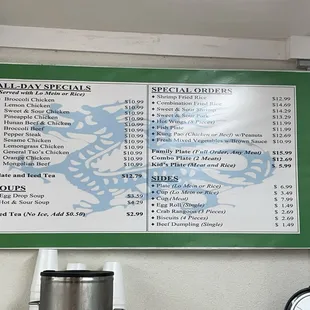 Updated Menu