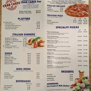 pizza, menu