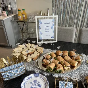 The chicken pesto sandwich and the Bri with fig jam sandwiches