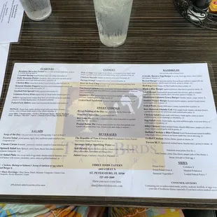 Lunch/Dinner menu
