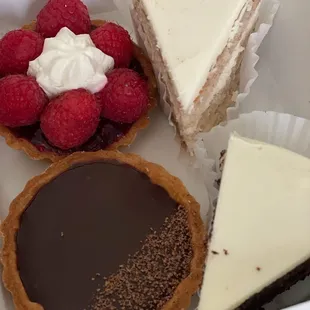 Tarts and cake slices