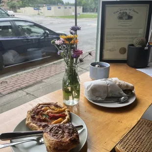 Baklava Morning Bun and Pepperonata Galette
