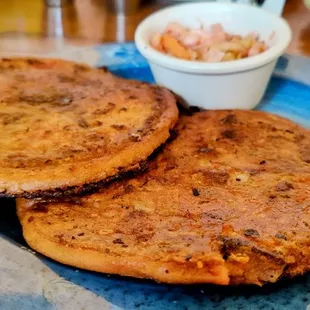 The best papusas....ham, cheese, and potato was our favorite.