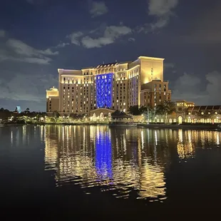 Coronado Springs resort at night