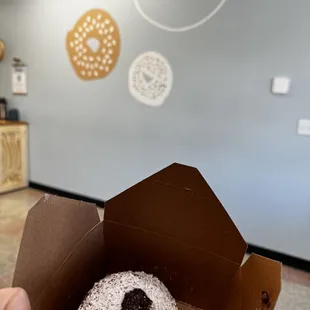 Jewish donut filled with chocolate hazelnut filling