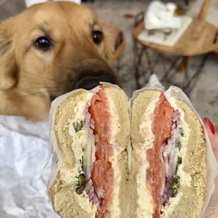 Lox breakfast sandwich