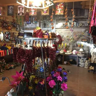 a room full of christmas decorations