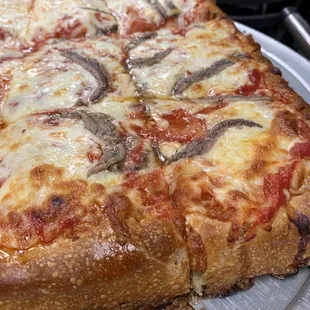 Sicilian half cheese, half anchovy