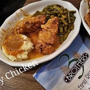 two plates of food on a table