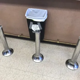 a trash can and a trash can