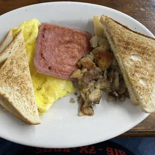 Spam and egg platter