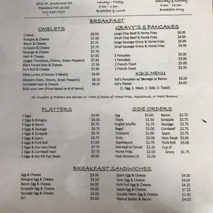 Breakfast Menu
