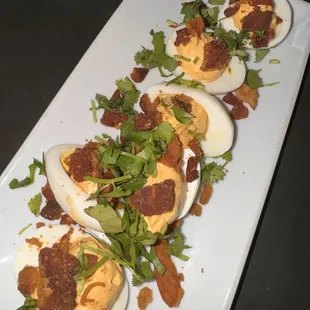 Deviled Eggs with bacon