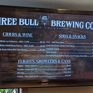 Digital menu.