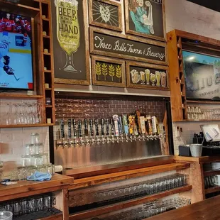 a bar with a television