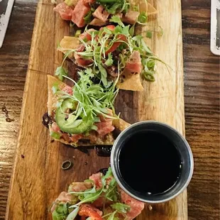 Tuna Tartare on Wontons