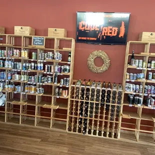 a view of a wine cellar