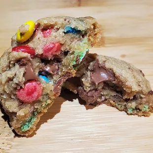 a half eaten cookie