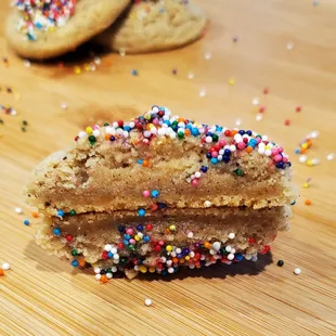 two cookies with sprinkles