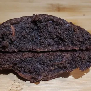 a half eaten chocolate cookie