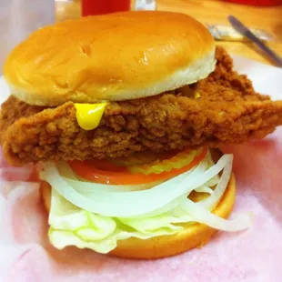 Giant Hand-Breaded Pork Tenderloin Sandwich