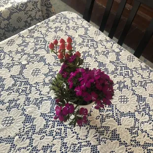 Fresh flowers were everywhere