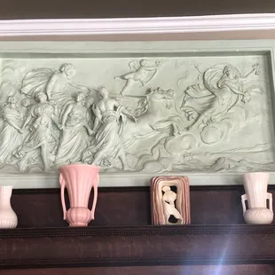Above the fireplace