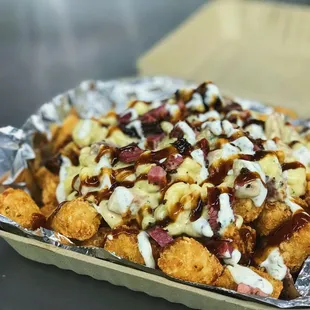a tray of food
