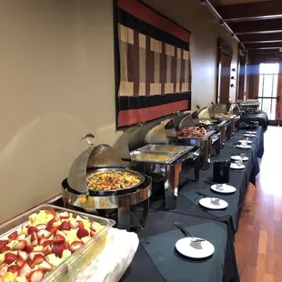 a buffet of food